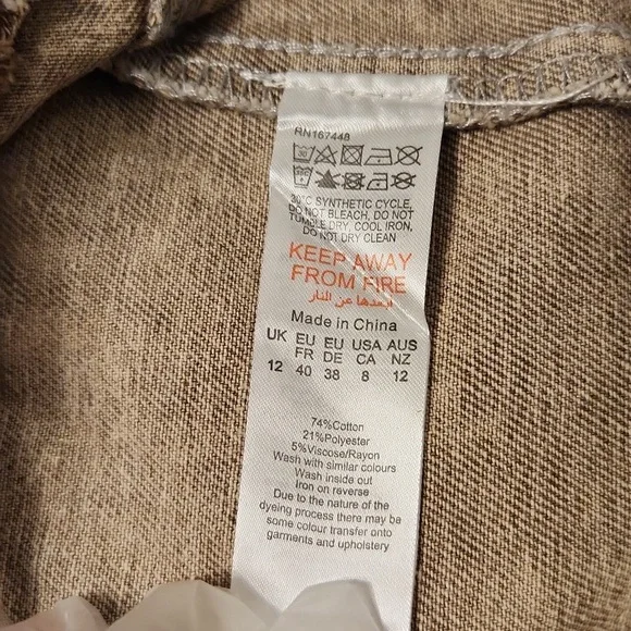 PRETTY LITTLE THING Women's  Tan Sleeveless Denim TopVest Size 8. - Picture 4 of 13